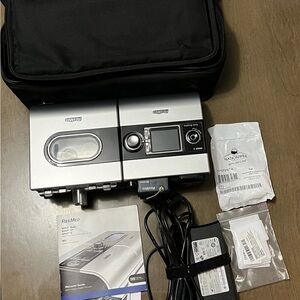 ResMed S9 Bi-pap C-pap device with H5i humidifier. Works great! Travel bag.